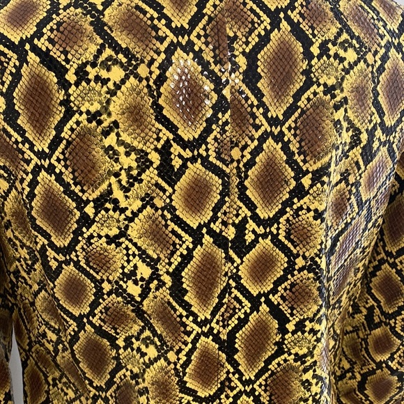 Topshop Snake Embossed Car Coat Size 6 - Picture 7 of 13